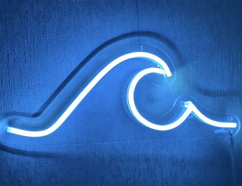 Buy THE PARTY PLANET Wave Neon Sign for Room Wall Bright Ice Blue ...