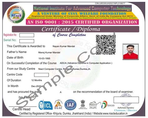 Certificate & Marksheet Sample