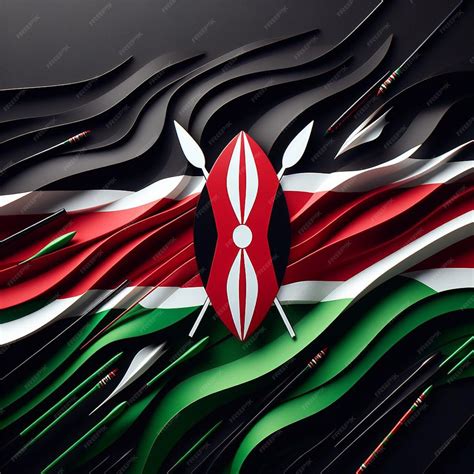 A black and red flag with a red and green flag in the middle | Premium ...