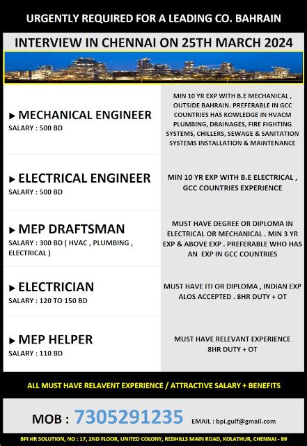 Bahrain - Client Interview for a MEP Leading Company