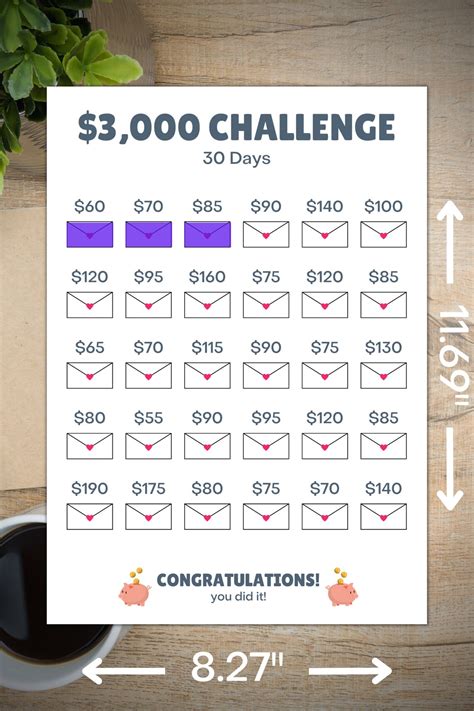 3,000 Money Saving Challenge Printable - the Ultimate Savings Challenge ...