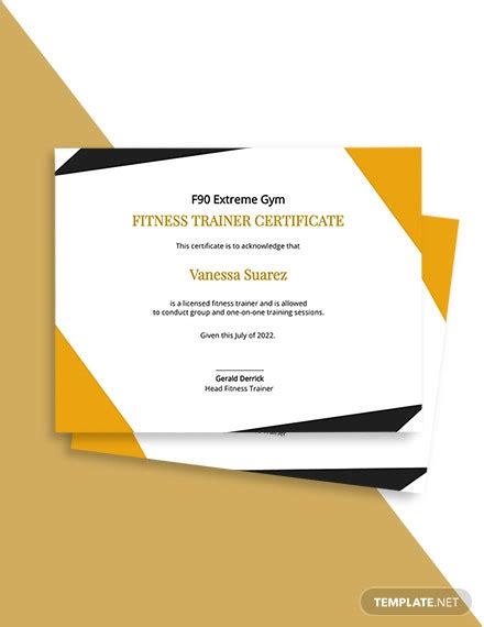 FREE Fitness Certificate Templates - Word (DOC) | PSD | InDesign | Apple Pages | Publisher ...