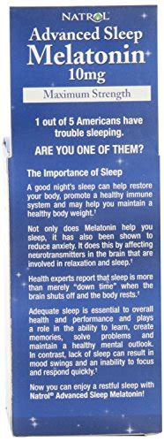 Buy Natrol Advanced Melatonin s, 10 mg, 180 s (3 x 60 Count Bottles ...