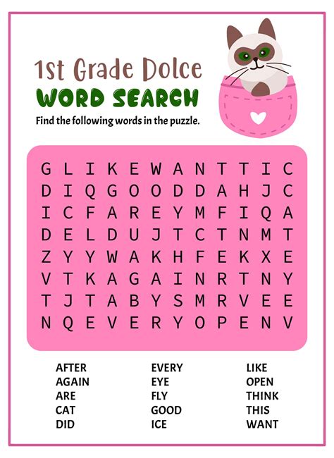 1st Grade Word Search Puzzles - 18 Free PDF Printables | Printablee