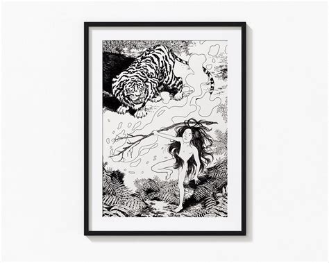 Buy The Jungle Book - Mowgli and Shere Khan, Red Flower Fire - Unframed ...