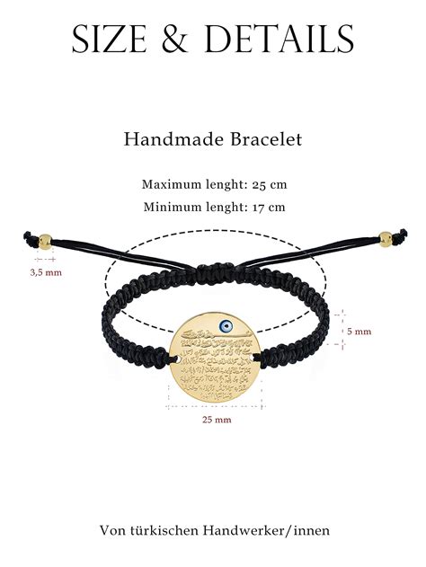 Buy Remi Bijou - engraving plate bracelet macrame - Ayetel Kürsi prayer ...
