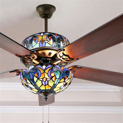 Buy RIVER OF GOODS 52 Inch LED Stained Glass Ceiling Fan With Remote ...