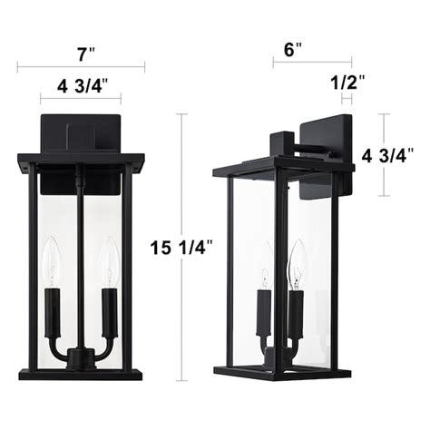 C Cattleya 2 -Pack 2 -Light 15.25-in H Matte Black Hardwired Outdoor ...