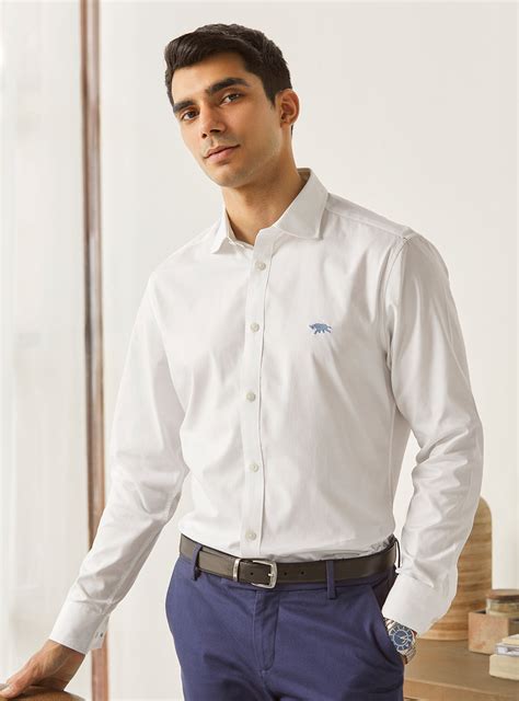Buy Alp White Shirt - Blue Mark | Semi Formal White Semi Formal Shirts ...