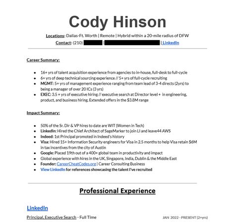 Image result for Tech Resume Example