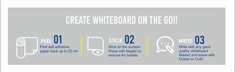 WETTRACT - D3 : Projectable, Magnetic whiteboard Film 10Ft. x 4Ft. (40 ...