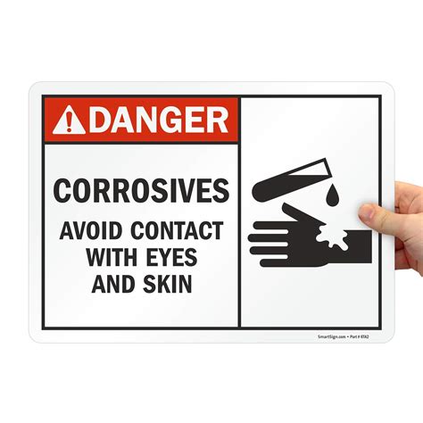 SmartSign "Danger - Corrosives, Avoid Contact with Eyes And Skin" Label ...