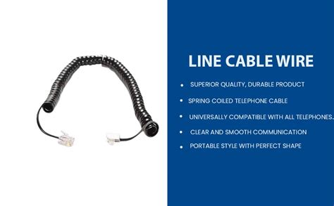 River Fox 2 Pieces Telephone Handset Phone Extension Cord Curly Coil ...