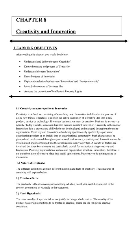 Creativity and innovations - CHAPTER 8 Creativity and Innovation ...