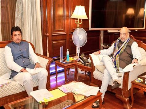 Tripura CM meets Shah in Delhi, discusses Bru rehabilitation, land ...