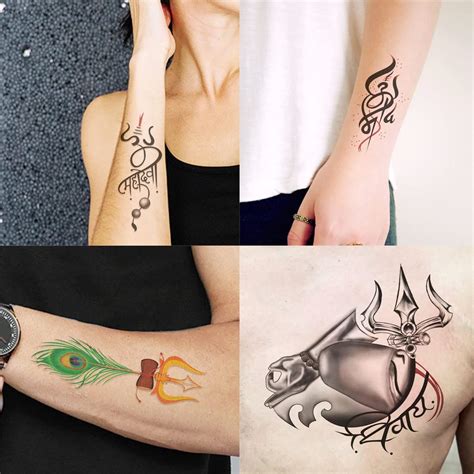 Ordershock Ravan and Mahakaal Trishul DFesign Combo Pack of 4 Tattoo ...