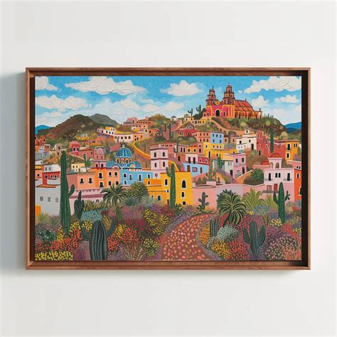 Zacatecas Wall Art, Mexico Wall Decor, Mexican Town Painting, Gift for ...