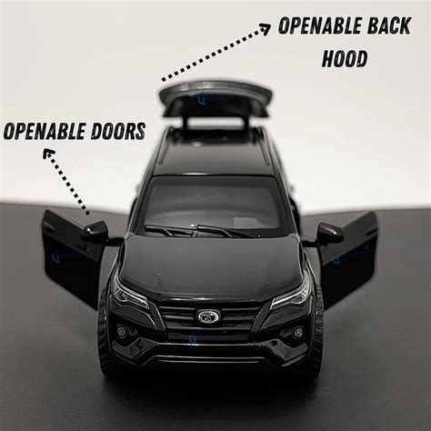 Toyota Fortuner 1:36 Scale Diecast Metal SUV Toy Car – Premium Black C ...