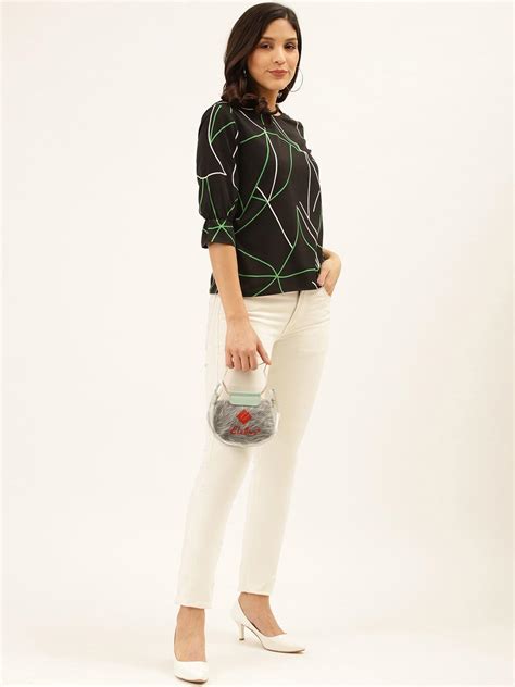 Style Quotient Women Black And Multi Abstract Printed Polyester Smart ...