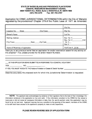 Fillable Online crmc ri rhode island coastal resources management ...