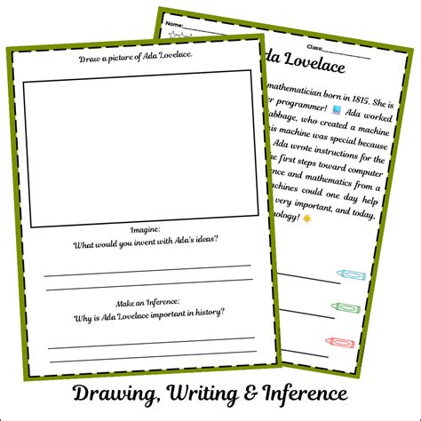 Ada Lovelace | Short Reading Comprehension Creative Worksheet ...