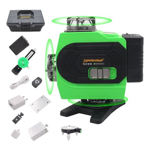 TOMAHAWK® Laser Level |16 Lines Green Laser Level Pro -25m, 4x360° 4D ...