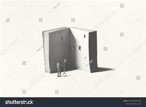 Illustration Man Book Surreal Abstract Concept Stock Illustration ...