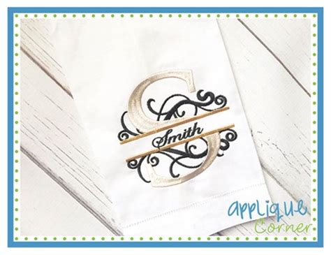 Applique Design, embroidery font Sterling Frame Split Alphabet ...