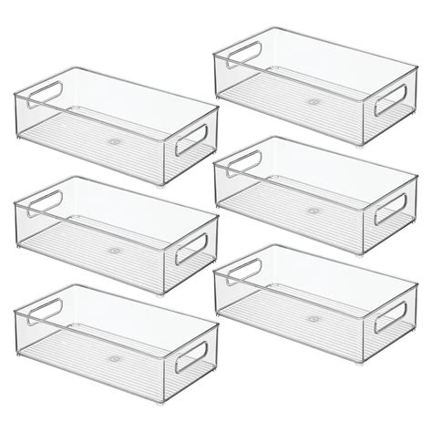 Stackable Fridge Bin with Handles - Kitchen Storage Bin for Cabinets ...