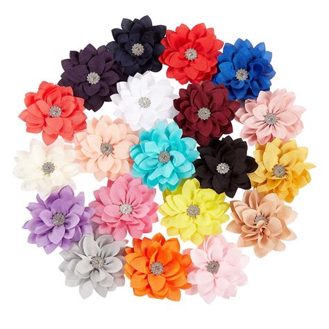 inSowni 20 Pack Alligator Hair Clips Barrettes Big Chiffon Flower Lotus ...