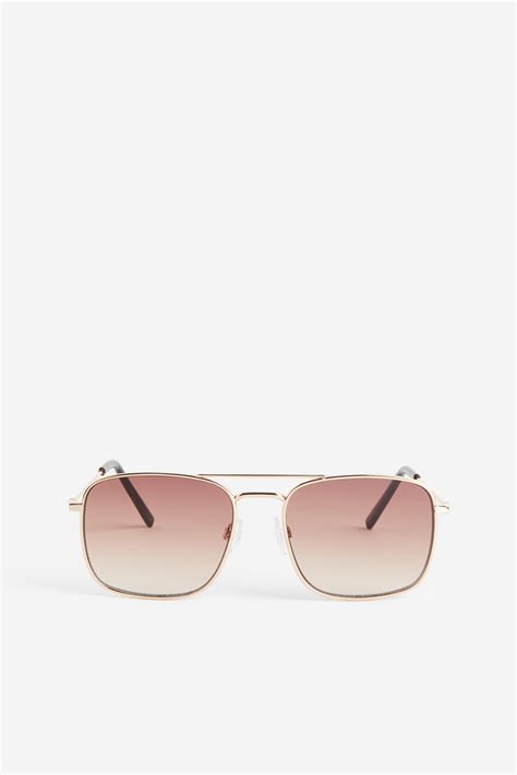 Sunglasses - Gold-coloured/Brown - Men | H&M IN