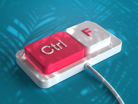 Premium Photo | Ctrl f shortcut button 3d rendering
