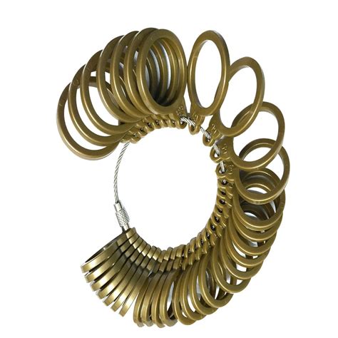 Buy Whitleys 32 Pieces/Set Gold Plastic Finger Ring Sizing Measuring ...
