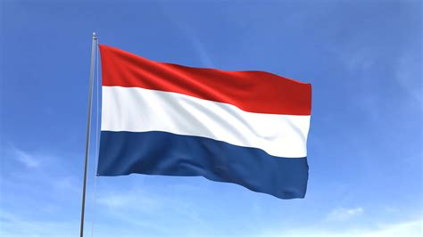 Waving flag of Dutch on blue sky background 15548648 Stock Video at ...
