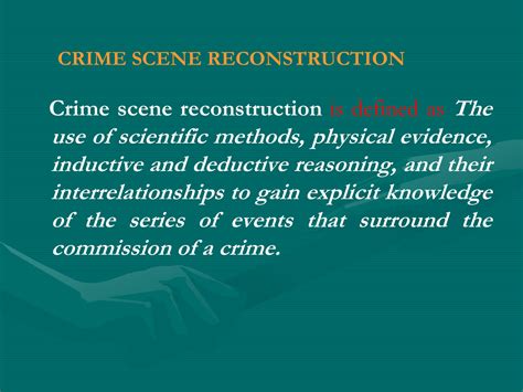 SOLUTION: Crime scene reconstruction 3 - Studypool