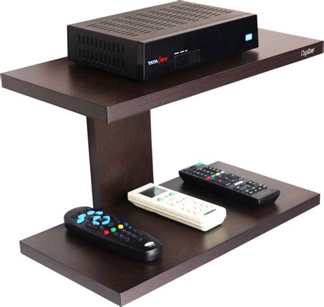 Captiver Engineered Wood Wall Mounted Set Top Box Stand Holder Shelf ...