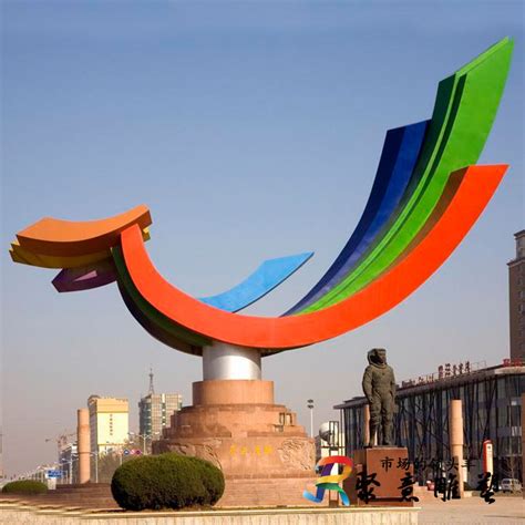 户外大型不锈钢抽象彩绘红色文化主题雕塑 广场公园景观摆件-阿里巴巴