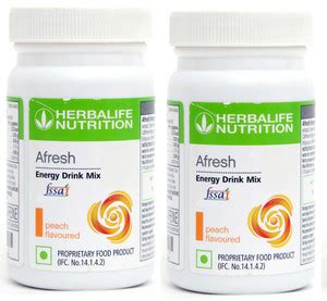 HERBALIFE Afresh Energy Drink Mix - Peach Flavor Combo Pack Of 2 Energy ...