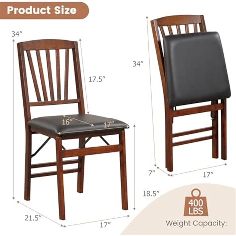 Giantex Folding Dining Chairs Set of 2, Padded Seat, India | Ubuy