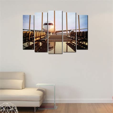999STORE Multiple Frames Aeroplane Art Panels Like Painting - 5 Frames ...