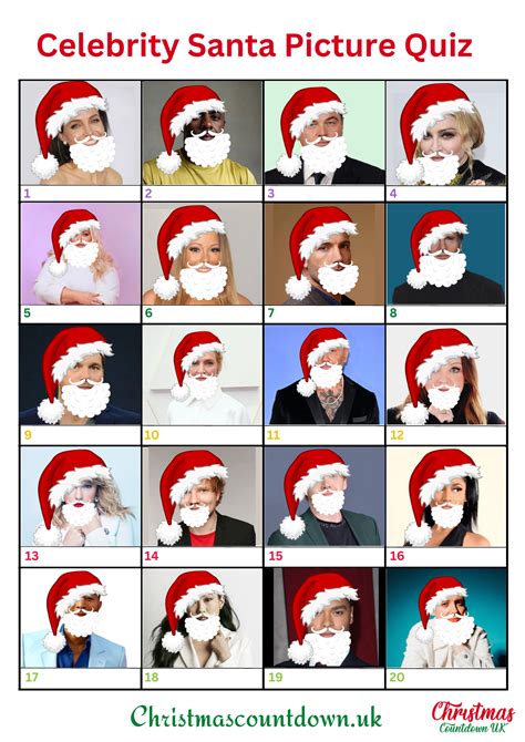 Guess The Celebrity Santa Picture Quiz 2026 | Christmas picture quiz ...