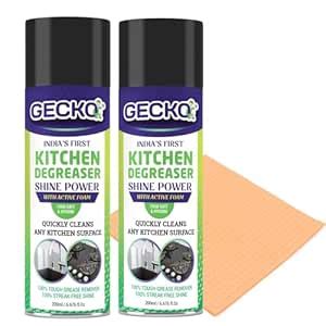 GECKO Kitchen Degreaser Non-Flammable Removes Tough Stains, Foam Based ...