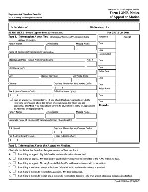 2008 Form USCIS I-290B Fill Online, Printable, Fillable, Blank - pdfFiller