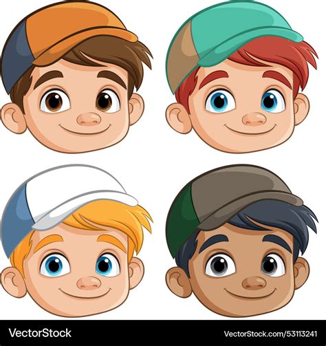 Cartoon Kids with Many Caps 的图像结果