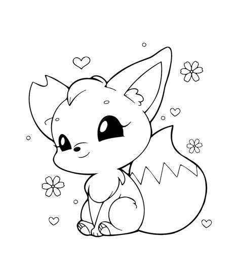 Premium Vector | Cute Fox Printable Coloring Pages for Children ...