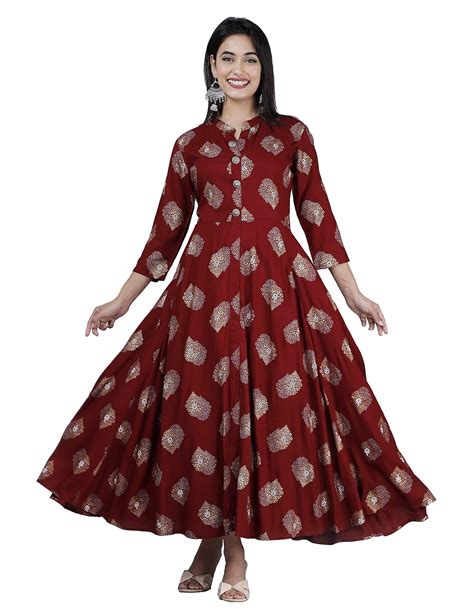 Buy ARMAA Womens Designer Long Flared Anarkali Kurti at Amazon.in