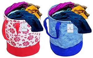 Kuber Industries Printed 2 Pieces Waterproof Canvas Laundry Bag, Toy ...
