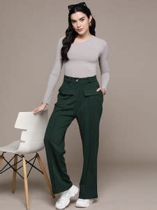 Roadster Regular Fit Women Green Trousers - Buy Roadster Regular Fit ...
