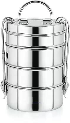 Buy zms marketing Stainless Steel Traditional Four Compartment Tiffin ...