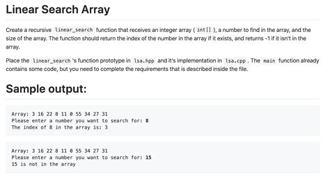 Image result for Recursive Linear Search Function in C